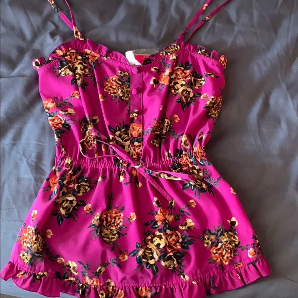 Pink top with flowers